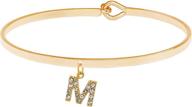 delicate elegance - chelseachicnyc crystal initial charm bangle bracelet with secure lock logo