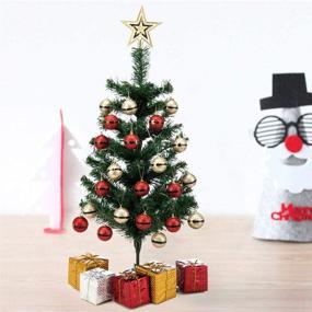 img 2 attached to 🎄 ARCCI 24-inch Tabletop Christmas Tree with Gift Box and Xmas Ball Ornaments Decoration, Mini Artificial Xmas Pine Tree