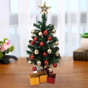 img 3 attached to 🎄 ARCCI 24-inch Tabletop Christmas Tree with Gift Box and Xmas Ball Ornaments Decoration, Mini Artificial Xmas Pine Tree