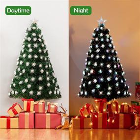 img 3 attached to 🎄 Fiber Optic Artificial Christmas Tree with Metal Stand - Pre-lit, Perfect for Indoor Home Holiday Décor