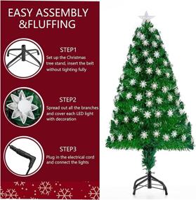 img 1 attached to 🎄 Fiber Optic Artificial Christmas Tree with Metal Stand - Pre-lit, Perfect for Indoor Home Holiday Décor