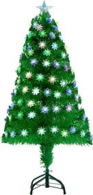 img 4 attached to 🎄 Fiber Optic Artificial Christmas Tree with Metal Stand - Pre-lit, Perfect for Indoor Home Holiday Décor