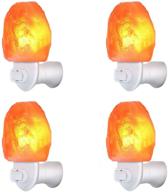 ⛰️ himalayan salt rock night light pink salt lamp, set of 4 - e12 base, amber white light for ambiance, yoga, and decoration - safety certified логотип