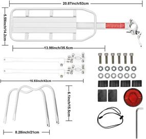 img 2 attached to 🚲 UFANME Bike Rear Rack: Aluminium Alloy Adjustable Carrier for Panniers Bags, Luggage, 50kg Load Capacity, Reflective White Finish, with Installation Video