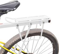 🚲 ufanme bike rear rack: aluminium alloy adjustable carrier for panniers bags, luggage, 50kg load capacity, reflective white finish, with installation video logo