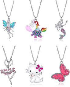 img 4 attached to Adorable SYNLIN 6 Pcs Cute Necklaces: Perfect Unicorn and Fairy Gifts for Teen and Little Girls