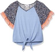 speechless girls ruffle sleeve medium girls' clothing for tops, tees & blouses logo