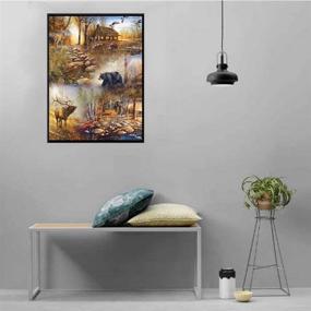 img 1 attached to 🦌 Full Drill Deer & Bear Diamond Painting Kit for Home Wall Decoration - DIY 5D Crystal Rhinestone Embroidery Craft, 11.8×15.7Inches