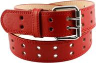 unisex faux leather two hole belt men's accessories logo