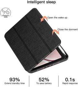 img 2 attached to Foluu iPad Mini 6 Case with Pencil Holder - Lightweight and Protective Cover with Auto Sleep/Wake Function - Compatible with Mini 6th Gen 2021 - Trifold Stand - Black