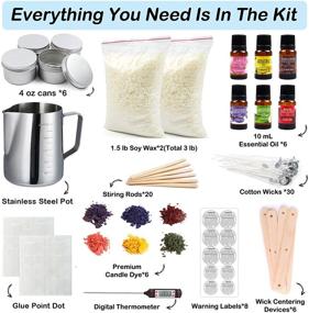 img 3 attached to 🕯️ Complete Candle Making Kit for Adults and Beginners | Shuttle Art DIY Candle Making Supplies with Jars, Soy Wax, Wicks, Dyes, Fragrance Oil, and Capacity Pot