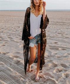 img 3 attached to 👙 Women's Swimsuit Cover-Up Kimono for Stylish Beachwear