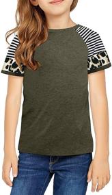 img 2 attached to 👚 ROSKIKI Patchwork Crewneck Pockets T Shirts: Stylish Girls' Clothing with Versatile Tops, Tees & Blouses