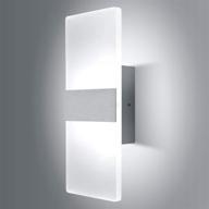 💡 lightess dimmable modern wall sconce 12w: stylish acrylic led wall lamp for hallway, bedroom & corridor - cool white логотип