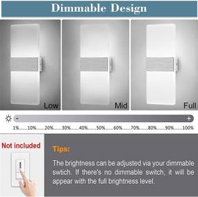 img 3 attached to 💡 Lightess Dimmable Modern Wall Sconce 12W: Stylish Acrylic LED Wall Lamp for Hallway, Bedroom & Corridor - Cool White