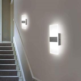 img 2 attached to 💡 Lightess Dimmable Modern Wall Sconce 12W: Stylish Acrylic LED Wall Lamp for Hallway, Bedroom & Corridor - Cool White