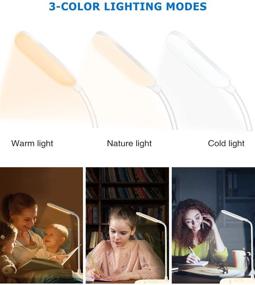 img 2 attached to 💡 Wireless Charging Desk Lamp: Loycco Eye-Caring LED Light for Home Office with Flexible Gooseneck, 3 Lighting Modes and Touch Control