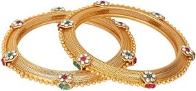 img 3 attached to 💍 Efulgenz Indian Bangles: Stunning Faux Rhinestone Bangle Bracelets for Bridal Wedding Jewelry in Bollywood Ethnic Style