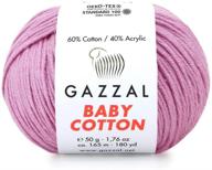 🧶 gazzal baby cotton yarn pack: 5 skeins, 8.8 oz, soft & fine, lilac shade 3422 logo