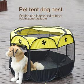 img 3 attached to 🐾 Horing Pop Up Tent Pet Playpen Carrier: Portable & Foldable Paw Kennel for Dogs, Cats, and Puppies - Durable & Convenient