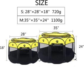 img 2 attached to 🐾 Horing Pop Up Tent Pet Playpen Carrier: Portable & Foldable Paw Kennel for Dogs, Cats, and Puppies - Durable & Convenient