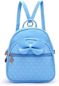 img 4 attached to 🎒 Stylish Girls Bowknot Leather Backpack: Women's Handbags & Wallets, Black