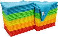 s&t inc. microfiber cleaning cloths, 12in. x 16in. - 50 pack assorted - reusable, lint-free towels for home, kitchen, and auto logo