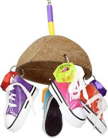 img 4 attached to 🐦 Coco Sneakers - Bonka Bird Toys: Hanging Natural Cotton for Pulling, Chewing, Parrot, African Grey, Cockatoo, Conure