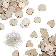 400 pieces in total - 200 wooden circles and 200 12mm rings, wood slices discs with holes - ideal for wedding, christmas ornaments, birthday boards, art crafts - 3cm size logo