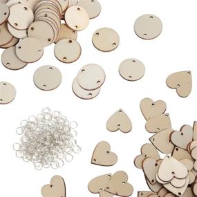 img 4 attached to 400 Pieces in Total - 200 Wooden Circles and 200 12mm Rings, Wood Slices Discs with Holes - Ideal for Wedding, Christmas Ornaments, Birthday Boards, Art Crafts - 3cm Size