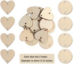 img 2 attached to 400 Pieces in Total - 200 Wooden Circles and 200 12mm Rings, Wood Slices Discs with Holes - Ideal for Wedding, Christmas Ornaments, Birthday Boards, Art Crafts - 3cm Size