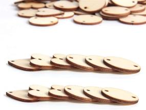 img 1 attached to 400 Pieces in Total - 200 Wooden Circles and 200 12mm Rings, Wood Slices Discs with Holes - Ideal for Wedding, Christmas Ornaments, Birthday Boards, Art Crafts - 3cm Size