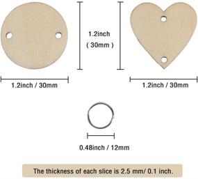 img 3 attached to 400 Pieces in Total - 200 Wooden Circles and 200 12mm Rings, Wood Slices Discs with Holes - Ideal for Wedding, Christmas Ornaments, Birthday Boards, Art Crafts - 3cm Size