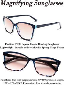 img 2 attached to FEISEDY Vintage Reading Sunglasses with TR90 Frame, Spring Hinge, and Hyperopia Presbyopia Glasses Reader for Women Men - B2505