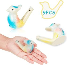 img 2 attached to 🐦 Bird Water Whistles Set of 9 - Porcelain Bird Water Whistle Set, Musical Bird Whistle Toy, Colorful Ceramic Bird Whistle - Ideal for Kids, Toddlers, and Birthday Gifts