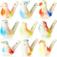 🐦 bird water whistles set of 9 - porcelain bird water whistle set, musical bird whistle toy, colorful ceramic bird whistle - ideal for kids, toddlers, and birthday gifts logo