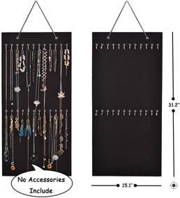 img 3 attached to 📿 Black Hanging Jewelry Organizer: Spacious Storage for Necklaces, Bracelets, Earrings, and more!