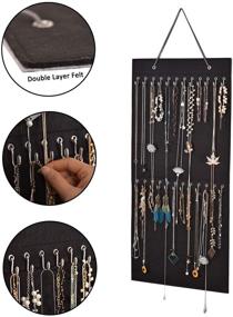 img 2 attached to 📿 Black Hanging Jewelry Organizer: Spacious Storage for Necklaces, Bracelets, Earrings, and more!