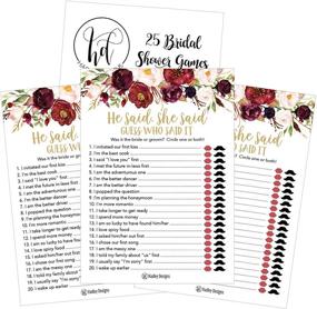 img 2 attached to 25 Floral Wedding Bridal Shower Engagement Bachelorette Anniversary Party Game Ideas - Gold He Said She Said Cards for Couples. Funny Co-ed Trivia Rehearsal Dinner Guessing Question Fun Kids Supplies