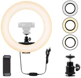 img 4 attached to 📸 Enhance Video Quality with Webcam Light - Compatible with Logitech C920/C922x/C930e/Brio 4K/C925e/C922/C930/C615 - 12'' Ring Light (Without Tripod and Stand)