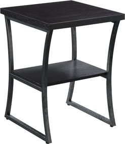 img 2 attached to 🪑 Convenience Concepts X-Calibur End Table – Espresso / Slate Gray Frame: Sleek and Functional Furniture Piece for Contemporary Spaces