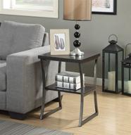 🪑 convenience concepts x-calibur end table – espresso / slate gray frame: sleek and functional furniture piece for contemporary spaces логотип