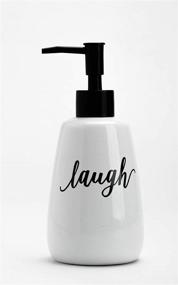 img 1 attached to Adavas.Y&G Bathroom Accessory Sets: Charming Sweet Quotes, Durable Ceramic Set with Toothbrush Holder, Soap Dispenser, Tumbler, Soap Dish - Perfect Farmhouse Decor in White 1