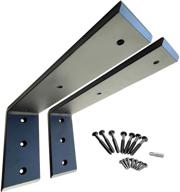 🔧 black metal iron 12x6x2 1/2 inch 2 pack - heavy duty l brackets for countertop and shelf support logo