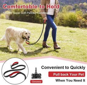 img 3 attached to 🐶 AOCZZ Reflective Dog Training Leash - 5FT/6FT Heavy Duty Leash with Dual Padded Handles for Traffic Control Safety - Ideal for Small, Medium, and Large Dogs