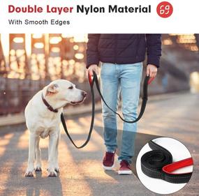 img 2 attached to 🐶 AOCZZ Reflective Dog Training Leash - 5FT/6FT Heavy Duty Leash with Dual Padded Handles for Traffic Control Safety - Ideal for Small, Medium, and Large Dogs