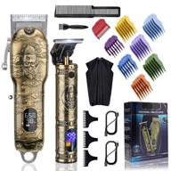 ✂️ resuxi cordless hair clippers and trimmer set - professional kit for men with led display, gold knight logo