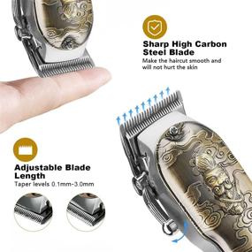 img 2 attached to ✂️ RESUXI Cordless Hair Clippers and Trimmer Set - Professional Kit for Men with LED Display, Gold Knight