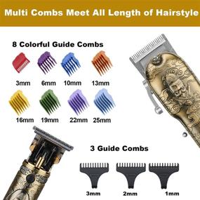 img 1 attached to ✂️ RESUXI Cordless Hair Clippers and Trimmer Set - Professional Kit for Men with LED Display, Gold Knight