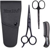 🧔 bluezoo men's beard and mustache grooming kit - scissors, comb (3-piece set) logo